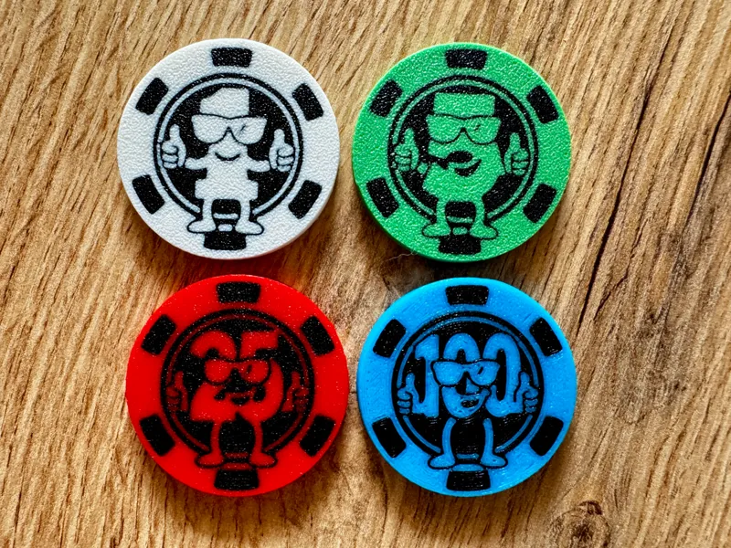 Pokerchips mit coolen Figuren & Symbolen
