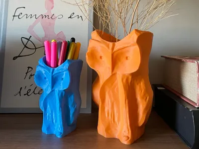 Owlie The Vase – Abstract Owl Pen Holder / Vase