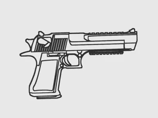 Desert eagle silhouette 2D