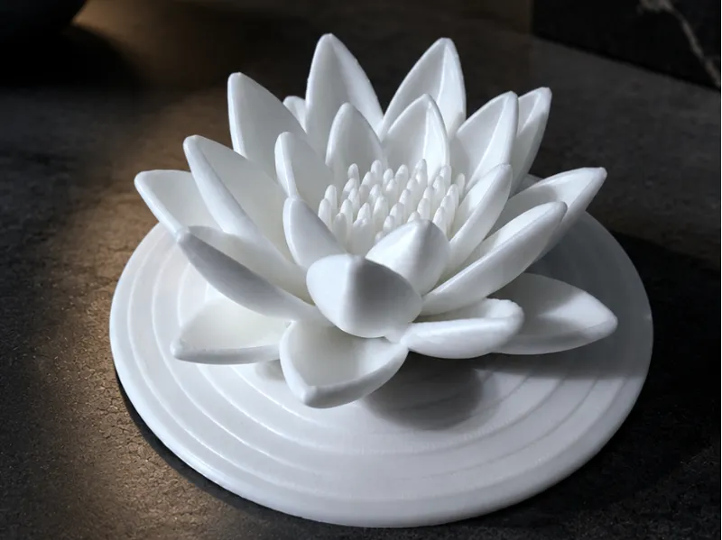 Water lily with a leaf decor