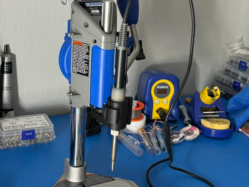 Dremel Drill Press to Hakko Clamp For Heat Inserts