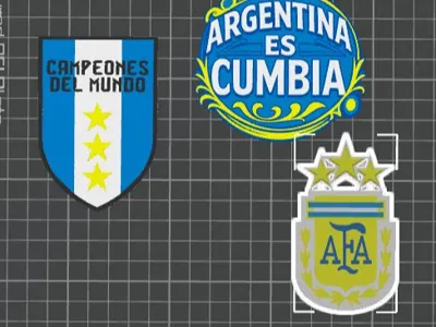 AFA shield, Argentina is cumbia logo, champions