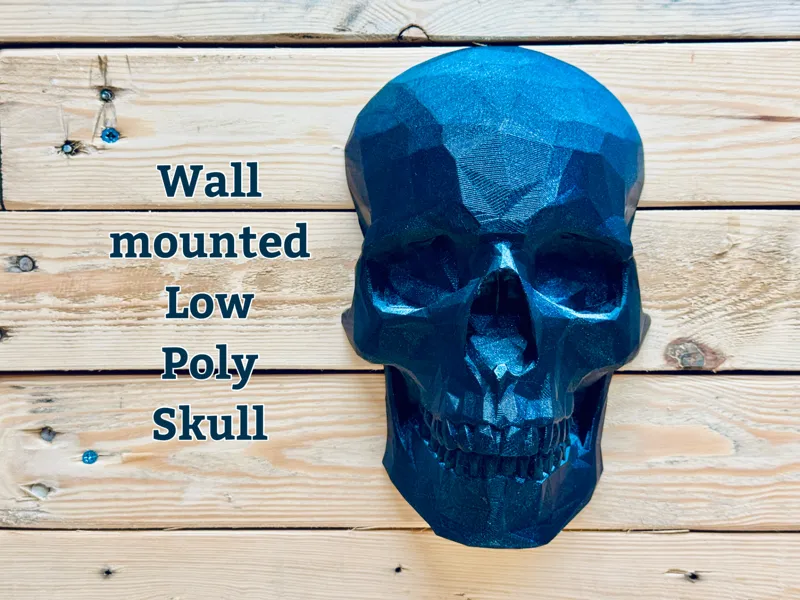 Wall mounted low poly skull