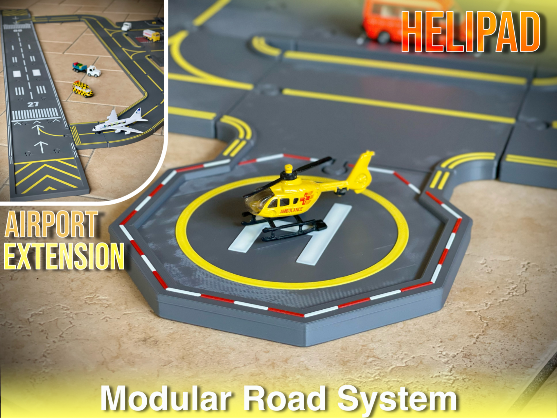 Helicopter Landing Pad for Toy Airport 1:64 & 1:87