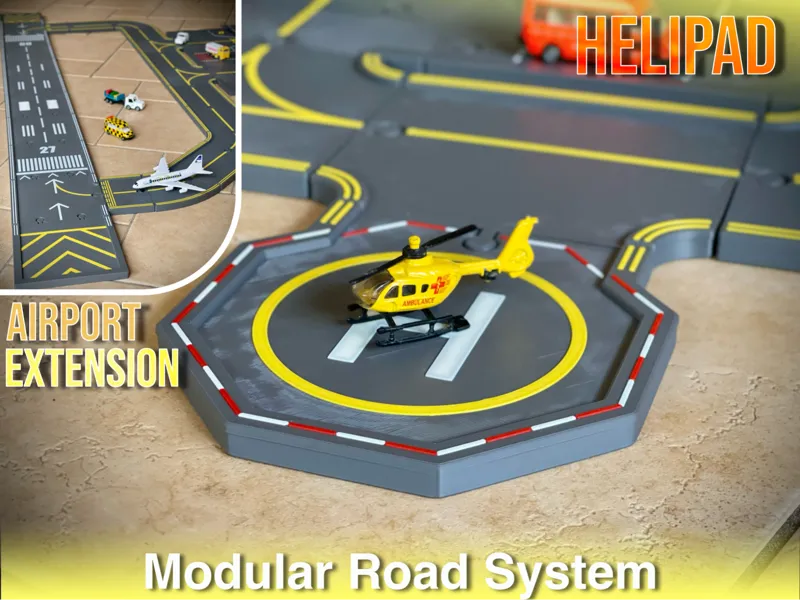 Helicopter Landing Pad for Toy Airport 1:64 & 1:87