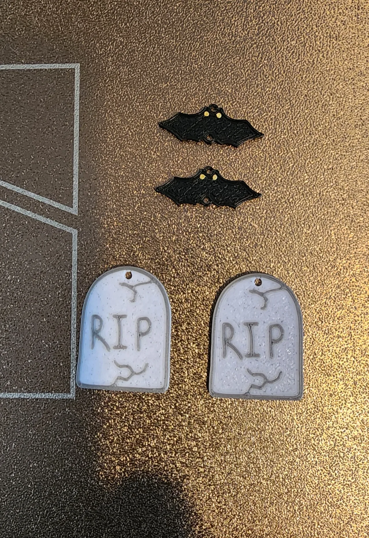 Bat and Tombstone Earrings view 2