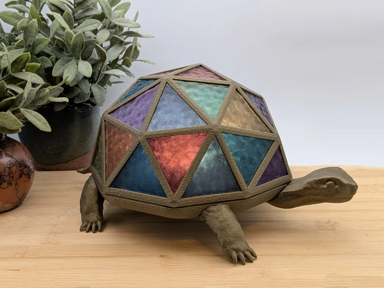Mosaic 'Stained Glass' Turtle Lamp view 2