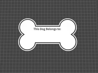 A basic "this dog belongs to" sign