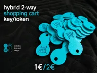 1€ - 2€ - 0.2mm layer, 2 walls, 15% infill