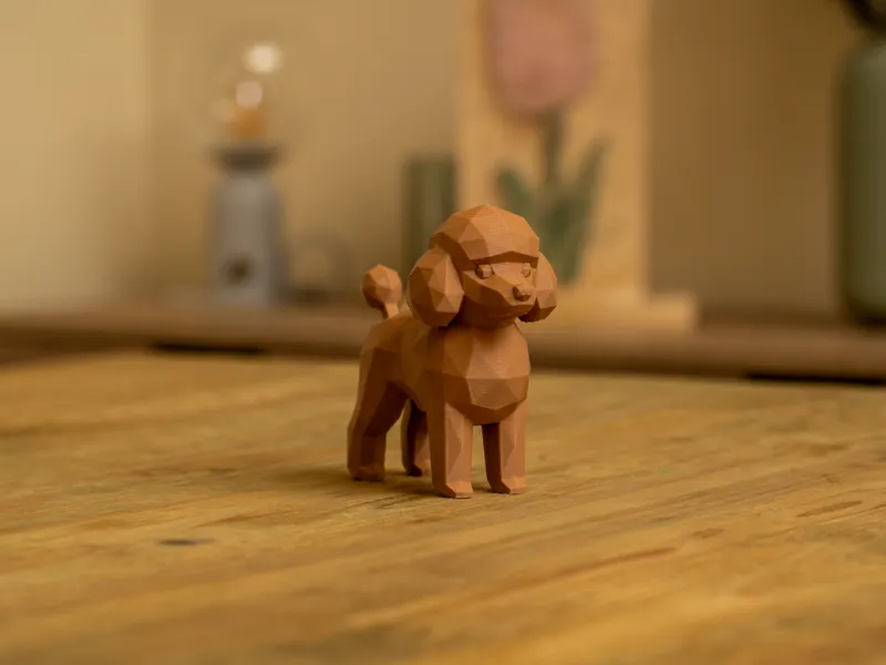 Low Poly Poodle — Geometric Dog Figure