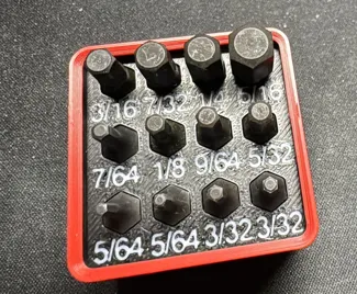 1x1x3 Hex bit Bin with labels for SAE and Metric