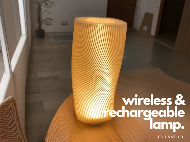 LED Lamp 001 TypeB, Wireless-Rechargeable-Dimmable