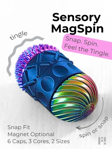 Objeto manipulable: Sensory MagSpin Fidget (Modular, Snap Fit, Magnet) — vista de referencia 2
