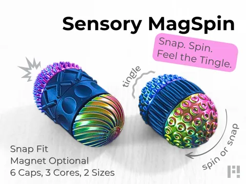 Objeto manipulable: Sensory MagSpin Fidget (Modular, Snap Fit, Magnet) — referencia de MakerWorld
