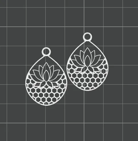 Fine Line Mandala Honeycomb Earrings view 2