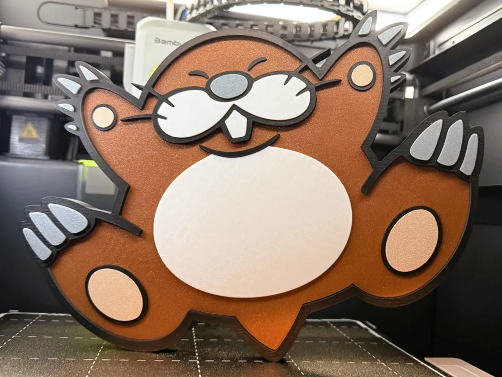 Monty Mole Wall Decor (NO AMS - Multipart) by ItsBryy3D MakerWorld: Download Free 3D Models