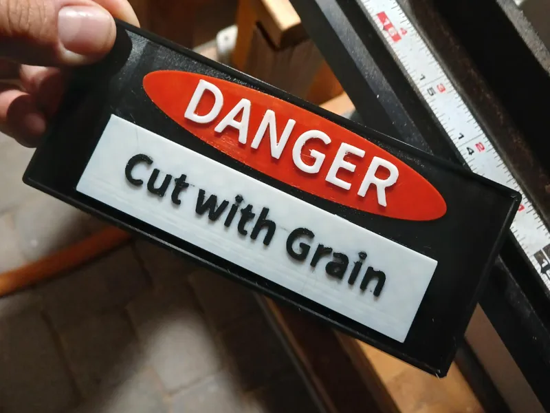 Danger - Cut with (Wood) Grain on Bandsaw