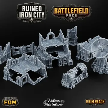 Escenografía en miniatura: Ruined Iron City – Battlefield Pack, 32mmGrimDark — vista de referencia 3