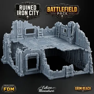 Escenografía en miniatura: Ruined Iron City – Battlefield Pack, 32mmGrimDark — vista de referencia 5