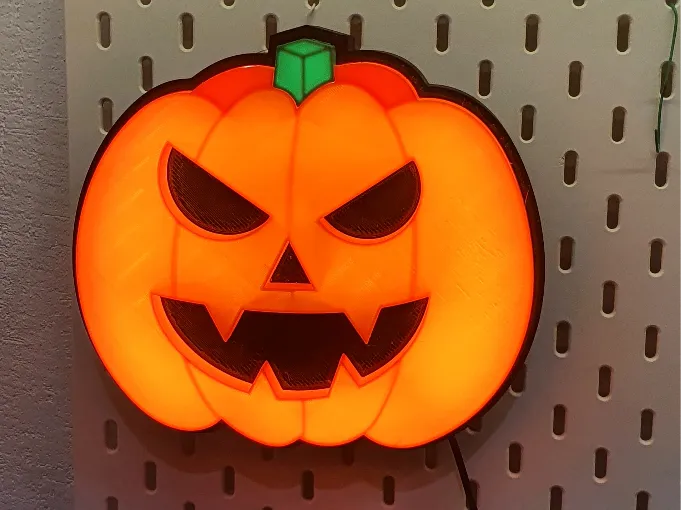angry pumpkin lamp