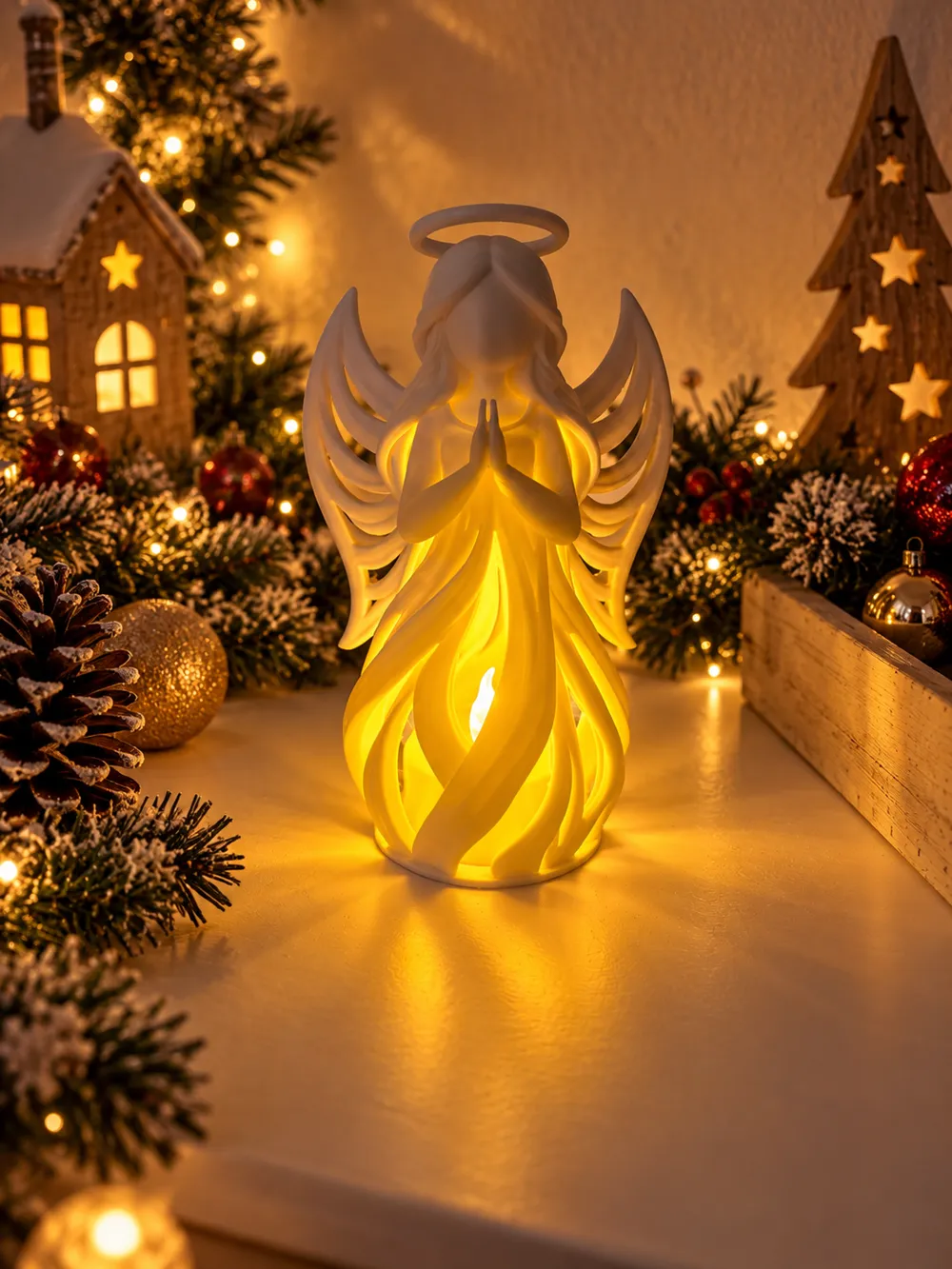 Christmas Angel With LED Tealight - Free 3D Print Model - MakerWorld