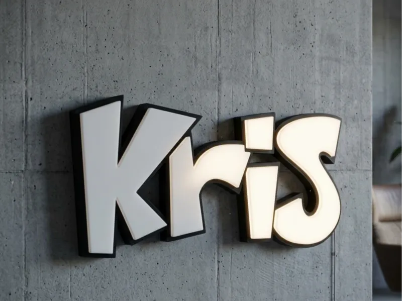 Insegna Led Nome 3D - Custom Lightbox - Kris