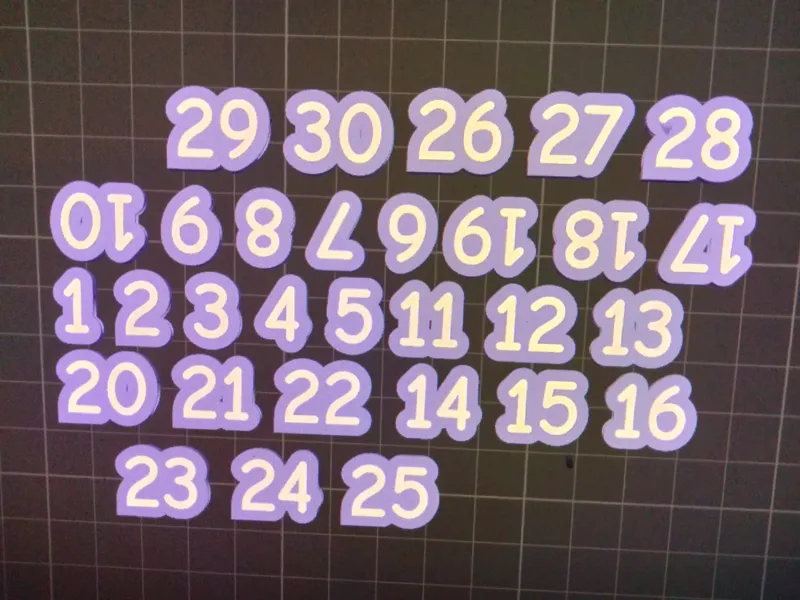 Numbered Pencil Toppers 1-30