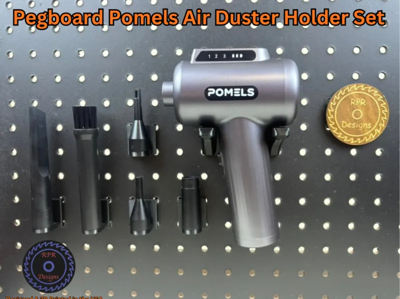 Pegboard Pomels Air Duster Holder Set