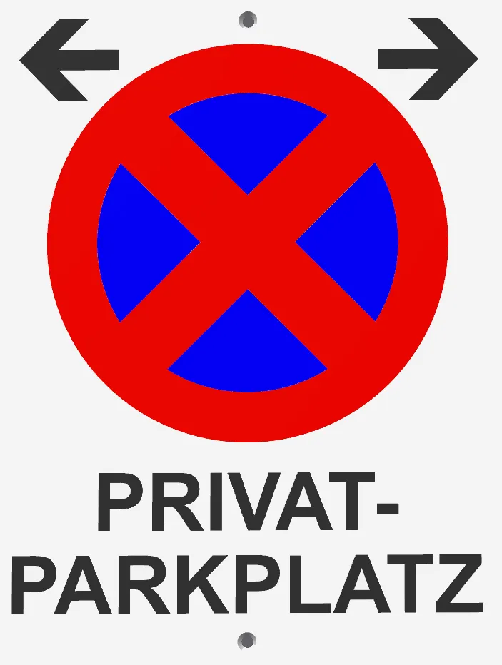 Privatparkplatzschild / No parking / Parken verboten 