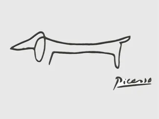Picasso 's Dachshund - with raft for signature