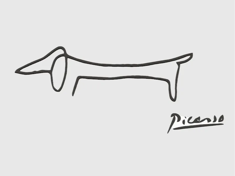 Picasso 's Dachshund - with raft for signature