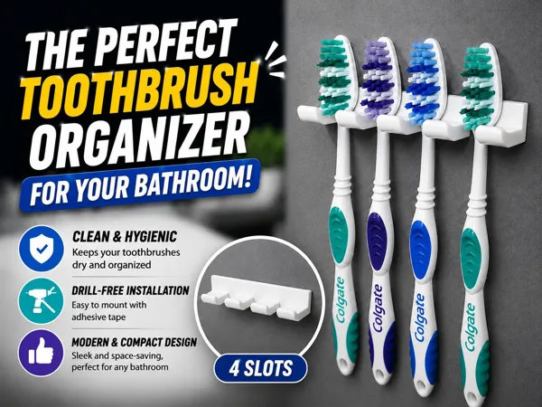 Porte-brosses à dents mural