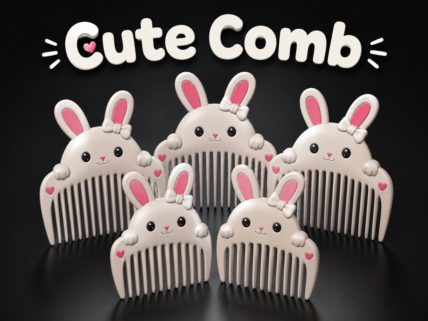 Cute Bunny Hair Comb | Printable STL