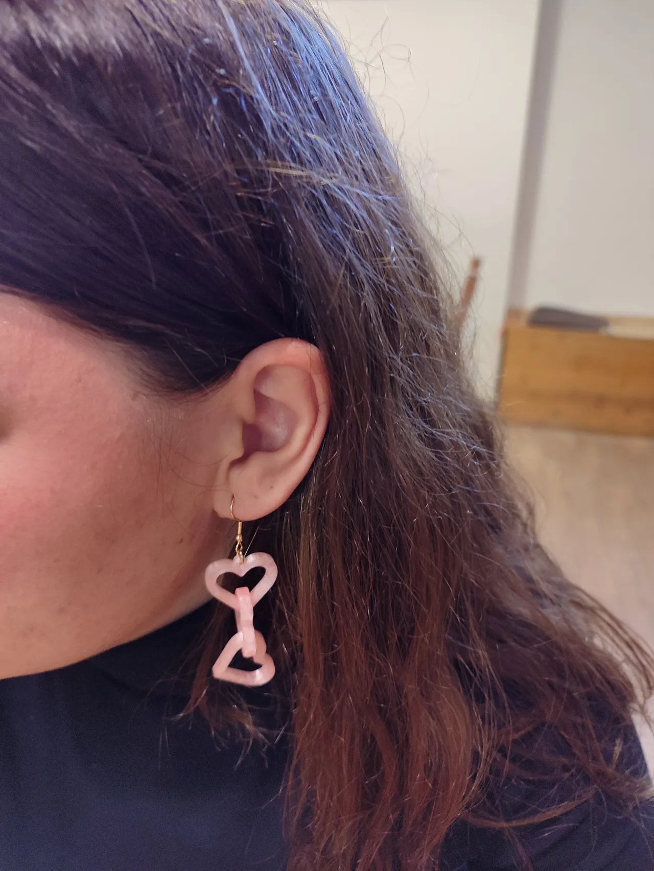 Pendientes cadena de corazón view 4