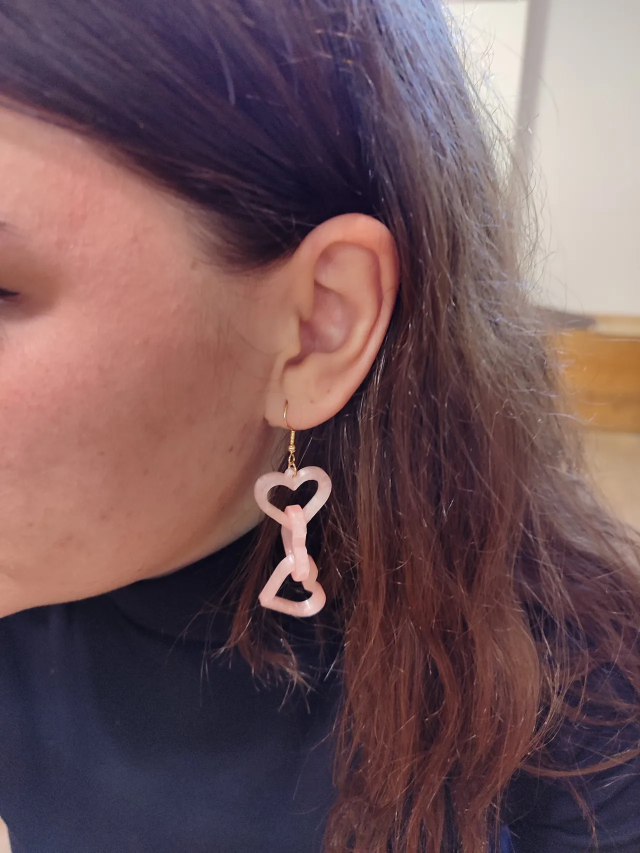 Pendientes cadena de corazón view 2