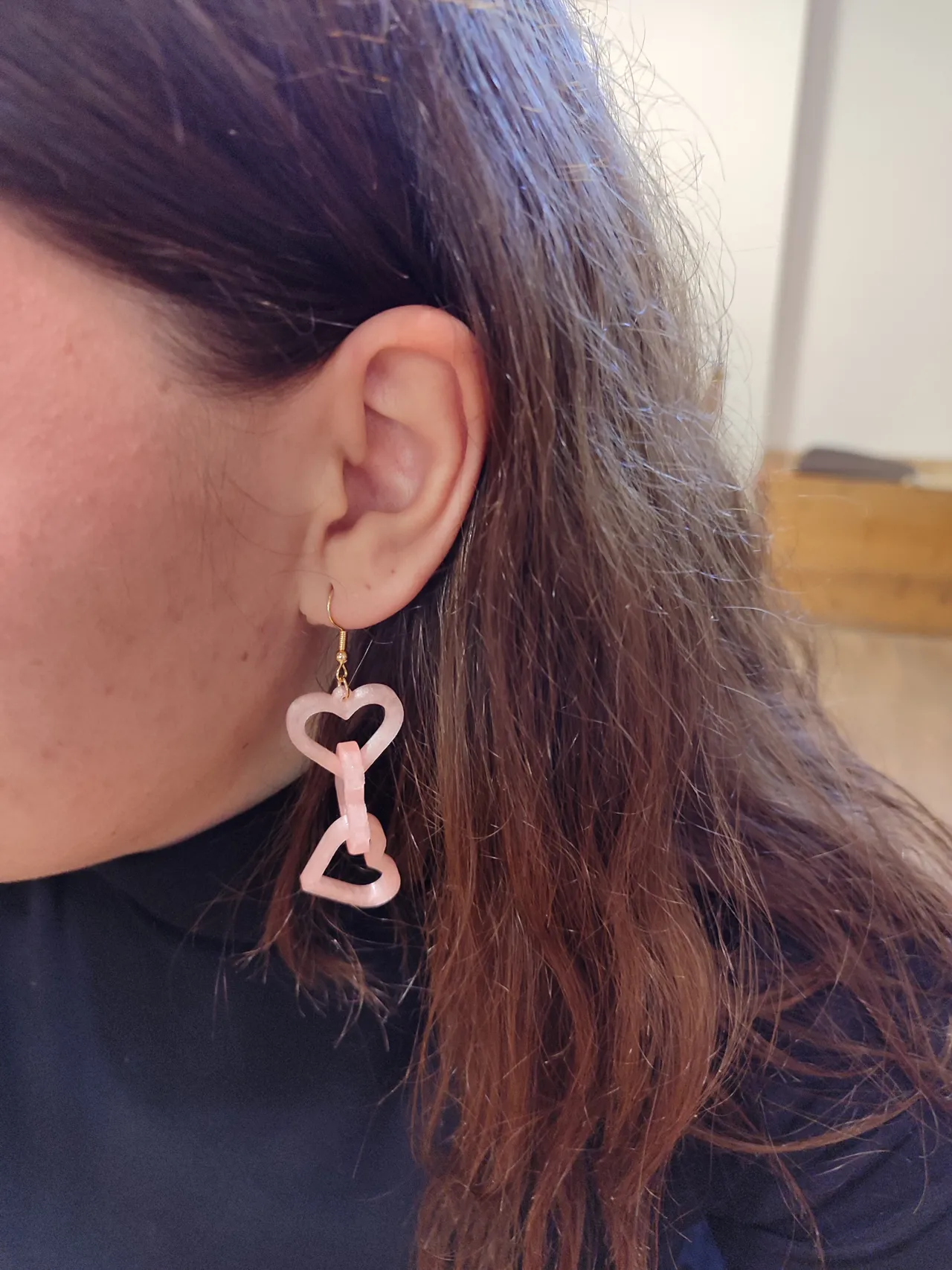 Pendientes cadena de corazón view 3
