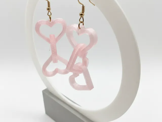 Pendientes cadena de corazón