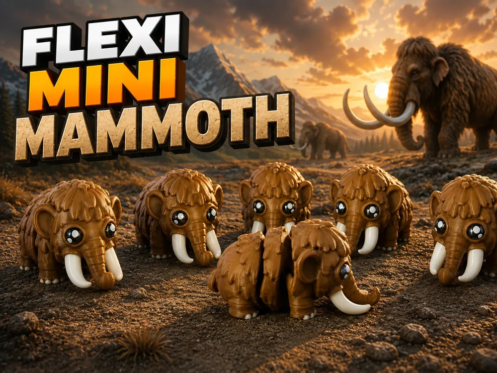 Modelo para impresión 3D: Flexi Mini Mammoth. Referencia del modelo original.