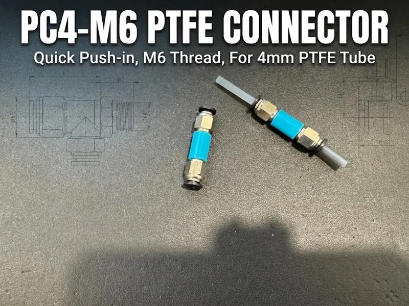 PC4-M6 PTFE Joiner:Zero Friction&Anti-Stuck Design
