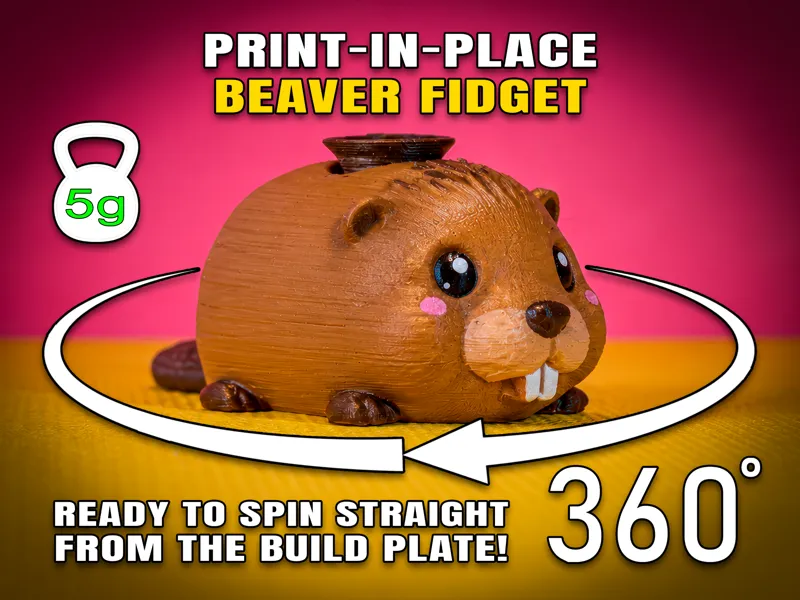Print-in-Place Beaver Fidget (The Loaf Spinner)