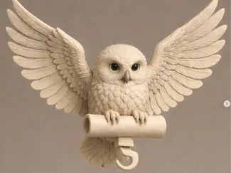 Snow Owl with scroll (Harry Potter inspired)