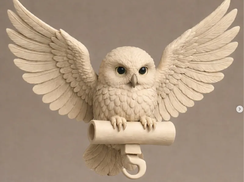 Snow Owl with scroll (Harry Potter inspired)