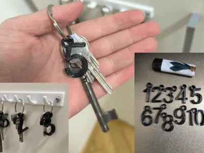 Keychain numbers 1 - 10 
