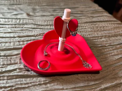 Jewelry organizer tray stand, Cupid striking heart