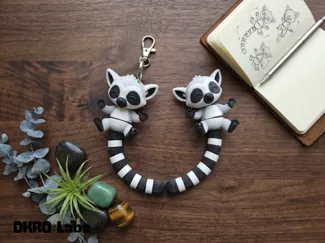 Articulated Lemur Flexi & Keychain | Cute Fidget