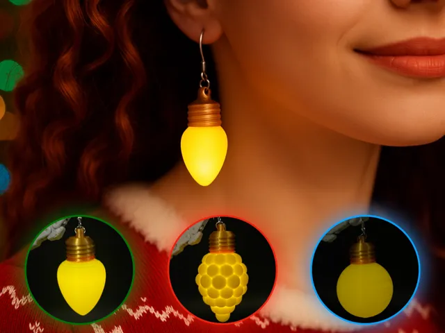 Cozy Christmas Light Earring (with glowing LED)