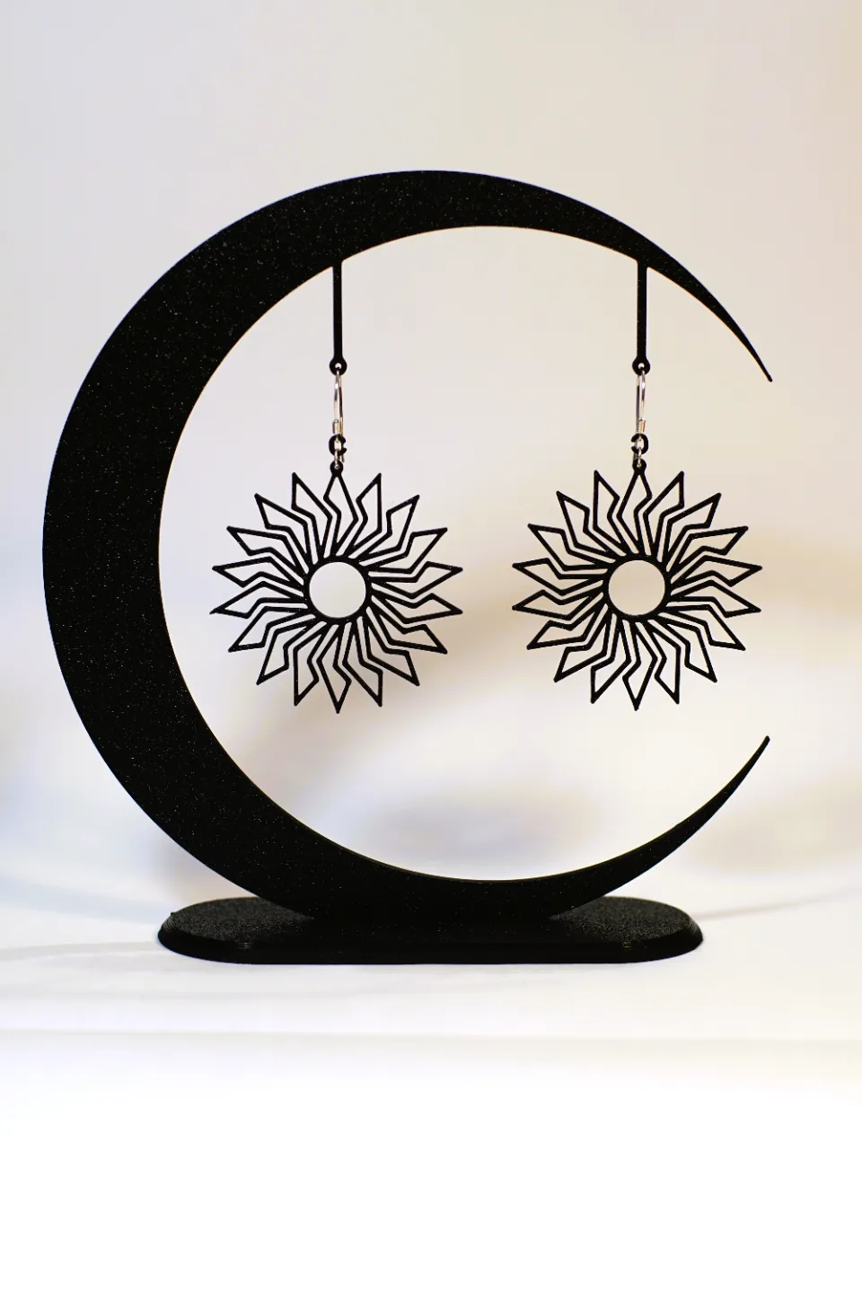 Earrings sun mandala view 2