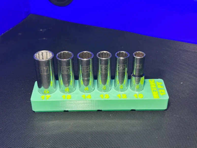 Gridfinity Kobalt METRIC 3/8" 12 point Socket Tray