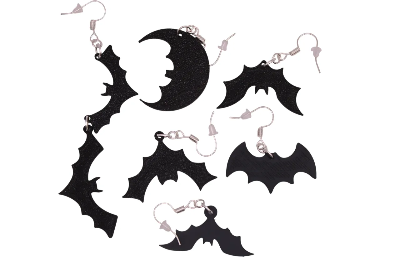 Halloween Earrings pt 8 - Bats 1 view 2