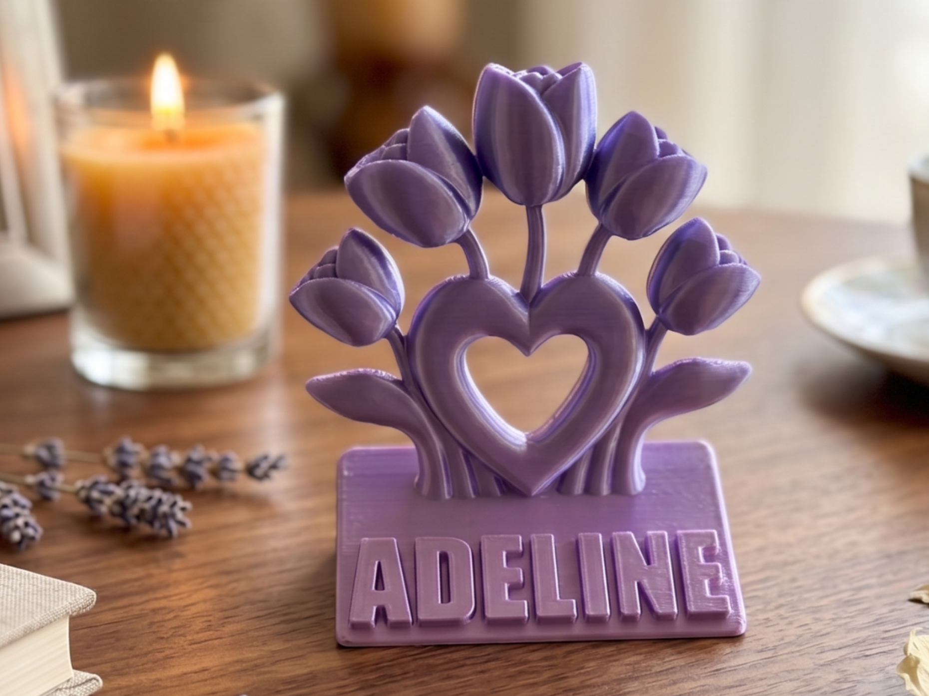 Customizable Heart & Roses Personalized Name Sign